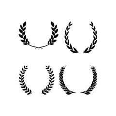 Obraz premium Crown of laurel leaves concept logo design vector template
