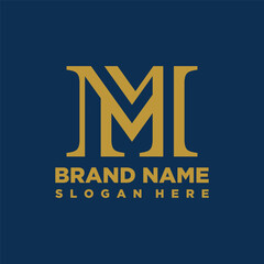 letter MM monogram concept logo design vector template