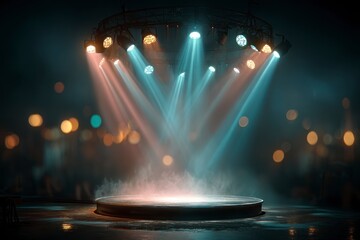 Empty Stage  Nightclub  Concert  Disco  Party  Spotlight  Beams  Smoke  Performance  Enter