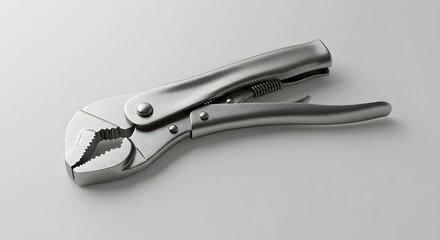 Professional Locking Pliers, Silver Metal Grip Tool, 3D Render