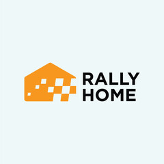 rally home concept logo design vector template