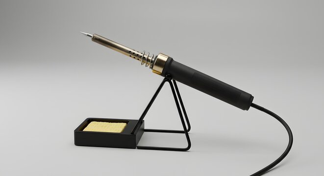 Fototapeta Professional Soldering Iron with Stand and Sponge