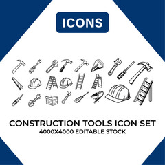 Fototapeta premium Construction Tools Icon Set