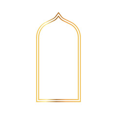 Islamic Gold Border Outline Arch and Mosque Dome Frame for Eid, Ramadan, and Greeting Card Decoration