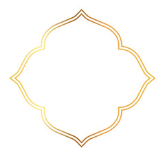 Islamic Gold Border Outline Arch and Mosque Dome Frame for Eid, Ramadan, and Greeting Card Decoration