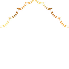 Islamic Gold Border Outline Arch and Mosque Dome Frame for Eid, Ramadan, and Greeting Card Decoration