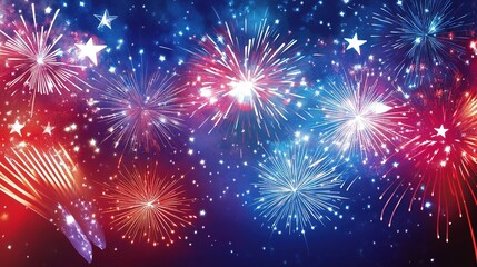 Fototapeta premium fireworks on the night sky