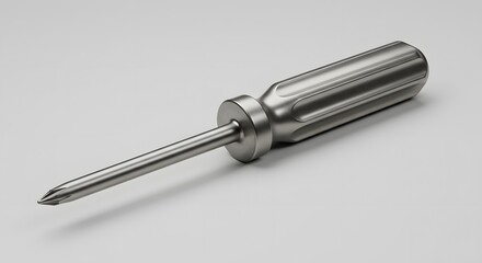 Sleek Metallic Screwdriver - Precision Tool Stock Photo