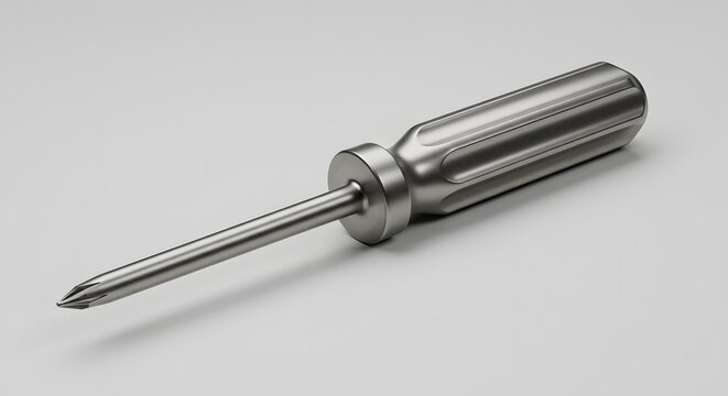 Fototapeta Sleek Metallic Screwdriver - Precision Tool Stock Photo