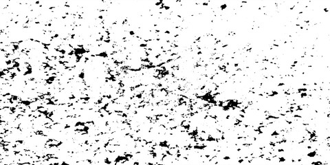 Grunge overlay layer. Abstract black and white vector background. Monochrome vintage surface with dirty pattern in cracks, spots, dots. Old wall in dark horror style design