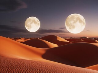 moon over the desert