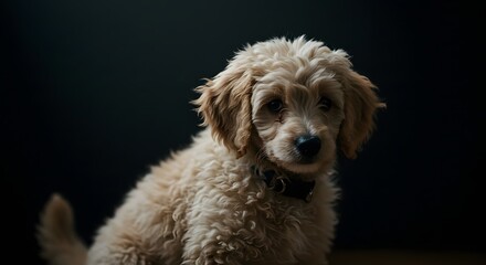 Puppy with Collar Looking at Camera