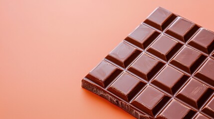 Fototapeta premium Dark Chocolate Bar on Coral Background