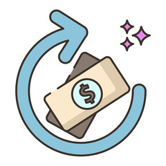 Cashback Icon — Refund & Money Back Offer SVG