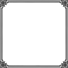 Obraz premium Geometric Border Design: A sleek, symmetrical frame, with intricate corner details, creating a visual boundary that enhances any composition, adding a touch of classic style.
