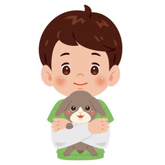 ウサギを抱く男の子1