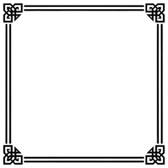 Obraz premium Celtic Knot Frame: Elegant square border with intricate Celtic knot corner patterns, perfect for adding a touch of timeless tradition to your designs.