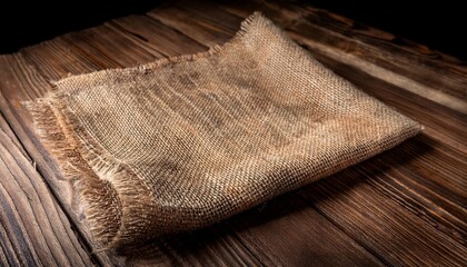 hessian burlap napkin on wood