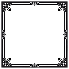 Obraz premium Elegant Square Frame: A classical square frame with ornate floral corner design, a timeless emblem, symbolizing a gateway for visual narratives, perfect for various creative endeavors. 