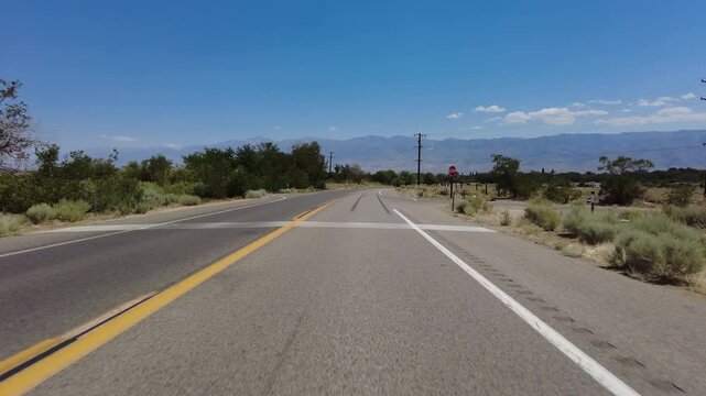 Eastern Sierra Bishop Highway 168 Eastbound 06 Driving Plate Sierra Nevada Mts California USA