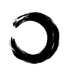 Grunge Round Shapes and Circle Banner Vector Collection Zen Enso Brush for Vintage and Distressed Design Projects