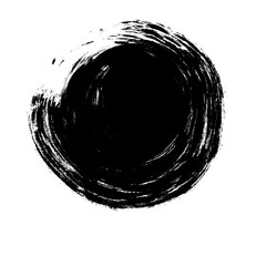 Grunge Round Shapes and Circle Banner Vector Collection Zen Enso Brush for Vintage and Distressed Design Projects