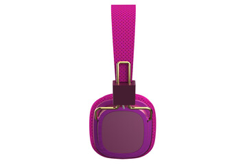 Vibrant Pink Wireless Bluetooth Headphones for High Definition Stereo Audio Streaming. Isolated Modern Portable Tech Gadget with Transparent Background for Design, E-commerce and Marketing.