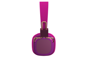 Vibrant Pink Wireless Bluetooth Headphones for High Definition Stereo Audio Streaming. Isolated Modern Portable Tech Gadget with Transparent Background for Design, E-commerce and Marketing.