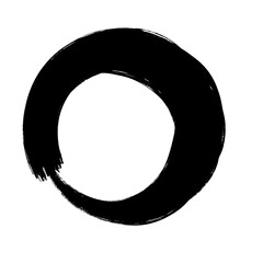 Grunge Round Shapes and Circle Banner Vector Collection Zen Enso Brush for Vintage and Distressed Design Projects