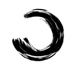 Grunge Round Shapes and Circle Banner Vector Collection Zen Enso Brush for Vintage and Distressed Design Projects