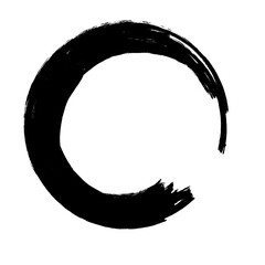 Grunge Round Shapes and Circle Banner Vector Collection Zen Enso Brush for Vintage and Distressed Design Projects