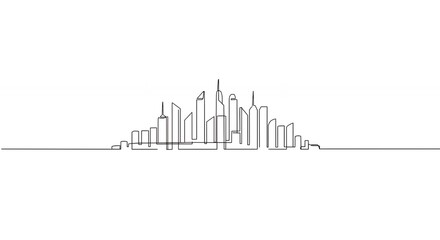 Abstract city skyline line art illustration