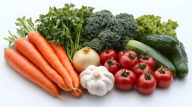 A variety of fresh unprocessed whole foods