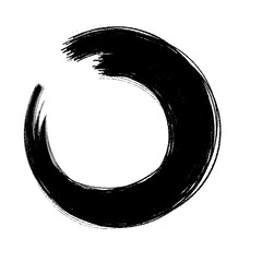 Grunge Round Shapes and Circle Banner Vector Collection Zen Enso Brush for Vintage and Distressed Design Projects