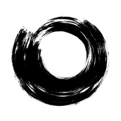 Grunge Round Shapes and Circle Banner Vector Collection Zen Enso Brush for Vintage and Distressed Design Projects