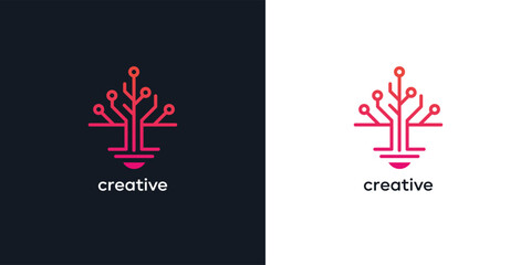 Tech tree electrical circuit digital  logo vector template