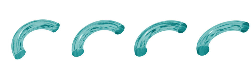 Set of 4 3d objects blue frosted ice isolated on a transparent background. Object index 24. Transparent frosted glass morphism icon. 3d abstract elements for graphic design.