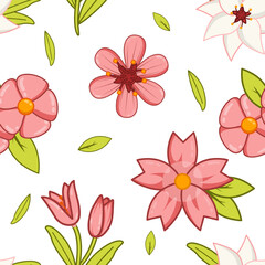 Cherry Blossom Seamless Pattern