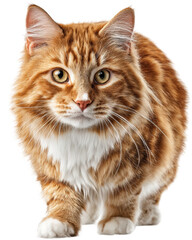 Fototapeta premium Playful orange cat strolling indoors feline cozy home environment cut out png