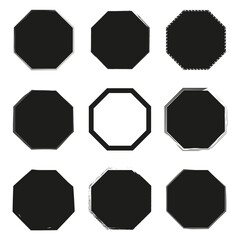 Octagon tile pattern. Alternating solid outline. Minimal geometric Vector. Modern abstract array.
