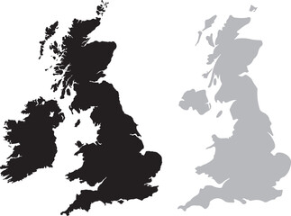United Kingdom Map Silhouette – Vector Illustration of UK 