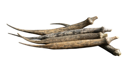 stack of dried okra isolated