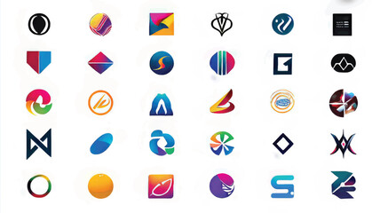 Modern Logo Design Inspiration: Abstract Symbols and Colorful Icons for Creative Branding and Corporate Identity