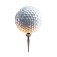 A high-quality 3D illustration of a golf ball on a tee on transparent background

