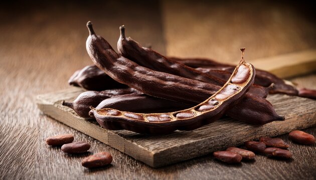 ripe carob pods