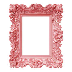 An elegant commercial product framed in a pink antique frame on transparent background
