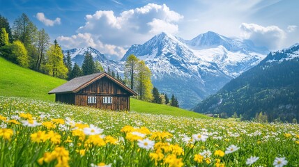 Fototapeta premium alpine meadow in switzerland