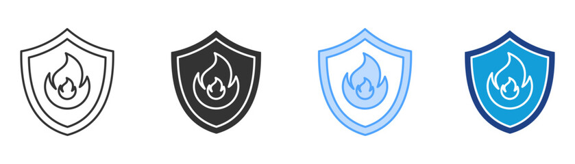 Fire Safety Icon Set Multiple Style Collection