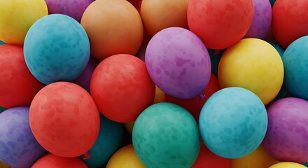 Colorful Balloons Filling the Frame for Celebration and Joy