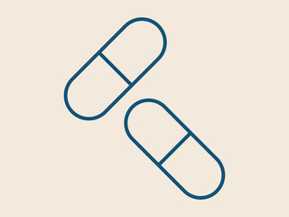 Capsule outline icon. Hospital outline vector icon. Simple outline icon.